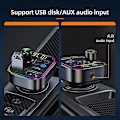 Miniatyrbillede 5 af 5: Bluetooth 5.3 FM-sender, One Key Bass MP3-afspiller, trådløs håndfri billader, Qc3.0 Pd30w hurtigoplader