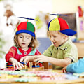 Miniatyrbillede 5 af 5: Dww-52-54cm Klassisk Propeller Cap Sjov Farverig Hat Propeller Baseball Caps Sjov Guldsmed Anti-propeller Cap til Barn/Voksen