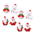 Miniatyrbild 3 av 3: 8 st julgranspynt Resin Mini Figuriner Jul Resinleksaker För Heminredning