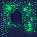 Miniatyrbild 5 av 5: Glow In The Dark Stars Väggdekaler, 1449 st Gröna Glow In The Dark Takdekorationer Planeter Astronaut Raket Glow Stars Väggdekaler För Pojkar Gi