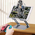 Miniatyrbilde 5 av 5: D56-3 Foldbar brakett i aluminiumlegering for iPad, skrivebordsstativ for nettbrett opptil 12,9 tommer