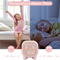 Miniatyrbild 5 av 5: Väckarklocka för barn, digital väckarklocka för barnrum, väckningsljus med USB-väckarklocka (rosa)