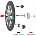 Miniatyrbillede 5 af 5: Dartboard-monteringssæt i rustfrit stål - Praktisk tilbehør til montering af dartboards på væggen (A)