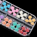 Miniatyrbild 4 av 5: 3D Rosblommor Nagelcharm Akryl Färgglada Rosblommor 3D Nagelkonst Charm AB Röd Rosa Blå Vit Grön Blomma Nagelcharm Flatback Konsttillbehör Su