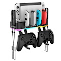 Miniatyrbild 5 av 5: Väggmonterad laddare för Switch Host med flera funktioner, RGB-bländande färg, hängande laddare för Switch Host, väggfäste, NS-grepp, dockningsladdare (som visas)
