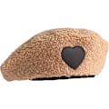 Miniatyrbillede 2 af 5: Fransk Beret Kunstig Kasmir Ottekantet Hat Kærlighed Hjerte PU Læder Skygge Hue Beret Efterår Vinter Blød Retro Maler Kasketter（En Størrelse，Khaki）