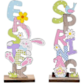 Miniatyrbild 1 av 5: Påskbord Påsk Trä Dekor Påsk Påsk Bordsdekorationer 2st Påskbord