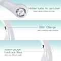 Miniatyrbillede 3 af 5: Bærbar nakkeventilator, håndfri bærbar ventilator, USB-ventilator mini USB-nakkebåndsventilator genopladelig