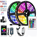 Miniatyrbilde 1 av 5: 2024 Bluetooth LED-stripe 10m Vanntett LED-stripe med fjernkontroll og app-kontroll