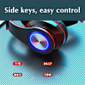 Miniatyrbilde 4 av 5: Hodemontert sammenleggbar TWS-hodetelefon trådløs Bluetooth 5.0 headset FM/TF-kort Aux-in-funksjon 7-fargers gradient blenderåpning innebygd mikrofon