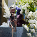Miniatyrbillede 2 af 4: Udendørs fe have elver havefigurer, fe figur harpiks skulpturer og engel have statue