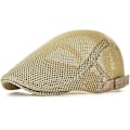 Miniatyrbild 1 av 5: Andningsbar sommarhatt i mesh för män, justerbar newsboy-beret, platt keps