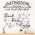 2 kappaletta kylpyhuoneen seinätarraa Soak Relax Enjoy Kylpyhuoneen säännöt seinätarra vinyyli