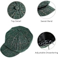 Miniatyrbild 5 av 6: Kvinnors Newsboy-Hattar Höst Ull Cabbie Beret Tweed Flickors Papperspojkehatt