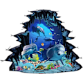 Miniatyrbild 1 av 5: Ocean Dolphin 3D Golv- och Väggdekaler, Under Havet Marin Djur Väggdekaler, Under Vatten Havsliv DIY Väggdekor för Badrum Barn Flickor