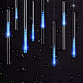 Miniatyrbild 2 av 5: 10 rör 30CM LED Meteor Rain Light Vattentät Utomhus Dusch Regn Ljus för Jul Bröllop Fest Kväll Hem Trä Gran Trädgård (Blå) Cisea