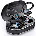 Pikkukuva 1 / 5: Urheilu Langattomat Bluetooth-kuulokkeet Vedenpitävät Korvatulpat Bluetooth 5.1 Kuulokkeet Mikrofonilla Kosketusohjaus 9d Hifi Kuulokkeet(musta)