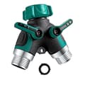 2-vejs Y-slangesplitter, haveslangesplitter med 3/4\" fitting, komfortabelt greb