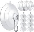 12-pack sugkoppskrokar - PVC-sugkopp med metallkrokar, tunga