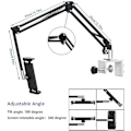 Miniatyrbilde 4 av 5: Tabletholder for seng, justerbar og sammenleggbar med 360 graders rotasjon for iPhone, iPad, mobiltelefon, nettbrett, Kindle Fire 1,85\"-12,8\" (utvidet arm)