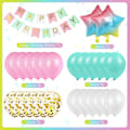 Miniatyrbillede 2 af 5: 1. fødselsdagsdekorationer - Regnbuegradient Helium Ballon Nummer 1, Latex Balloner