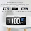 Miniatyrbild 3 av 3: Digital väckarklocka, LED digital väckarklocka spegel skrivbordsklocka USB uppladdningsbar reseväckarklocka med 2 larm/snooze/temperaturvisning/röststyrning
