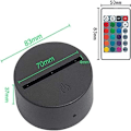 Miniatyrbillede 1 af 4: Stemningslys Base 3d Illusion Led Nattelys Base 16 Farver Touch/fjernbetjening Acsergery Gave