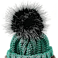 Pikkukuva 4 / 5: Talvinen pipo naisille, paksu fleece-tekoturkispompom-pipo