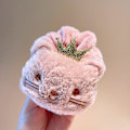 Pikkukuva 3 / 5: Joustava täytetty kissa Scrunchies Plush Kitten hiuspidike ihana poninhäntä pidike（Khaki）