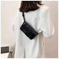Miniatyrbillede 4 af 5: SDIGV Sort Flettet taske lille taske mode all-match bryst taske kvinde sommer messenger talje taske trendy ins mode kvinders taske(A)