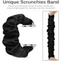 Miniatyrbild 3 av 5: Kompatibel Apple Watch Series 7 41mm Scrunchie-band, Mjukt Tryckt Elastiskt Scrunchie-band för Apple Watch Series 7/SE/6/5/4/3/2/1 38mm 40mm 41mm