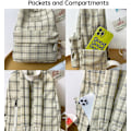 Pikkukuva 3 / 5: Vaalea akateeminen esteettinen reppu ruudullinen preppy reppu teini-ikäisille tytöille Kirjalautut Paluu kouluun Reppu Tarvikkeet (Beige)