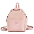 Mini PU-läderryggsäck slitstark multifunktionell väska för kvinnor resor (rosa)