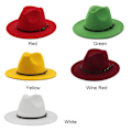 Miniatyrbilde 2 av 5: Kvinners enkle topplue i ullfilt Outback-hatt i britisk stil Hodeplagg Bred brem Beltehette (Rød)