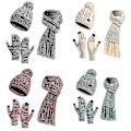 Miniatyrbillede 2 af 5: Vinter Beanie Hat Halstørklæde Sæt Unisex Slouchy Halstørklæde Varm Strikket Hue Til Udendørs（Style5）