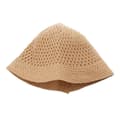 Sommerhat med bred skygge, sammenfoldelig solhat i strå til stranden Beige