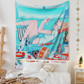 Miniatyrbild 2 av 4: Wekity Anime Gobeläng Estetisk Konst Hembakgrund Tyg Dekor Present Boho Gobeläng för Vardagsrum Sovrumsdekor (614-24, 59 X 79 tum )