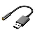 Miniatyrbilde 2 av 5: USB til 3,5 mm lydkontakt adapter USB til AUX lydkontakt ekstern stereolydkort for hodetelefoner høyttaler for PS-serien, PC, bærbar PC, stasjonære datamaskiner linjelengde