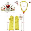 Miniatyrbillede 2 af 5: Prinsesse Udklædningstilbehør Handsker Tiara Krone Tryllestav Halskæder Gaver Til Børn Piger (Gul)