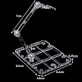 Miniatyrbild 5 av 5: 1 set Actionfigur bas lämplig display stativfäste för Hg 1/144 bio spel (transparent)
