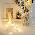 Miniatyrbillede 4 af 5: Ocean Pearl Beads String Lights, 2m 20 Led Lys Batteridrevet Til Bryllup, Fødselsdagsfester Diy Hjem Mantel-2m