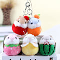 Miniatyrbillede 2 af 5: Kreativ frugt hamster plys legetøj dukke sød lille hamster nøglering vedhæng pige（Pink）
