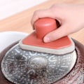 Miniatyrbillede 3 af 5: Rengøringsbørste Anti-scratch Stærk Afvaskning Letvægts Ikke let tilsmudset Emery Svampebørste Køkkenartikler_h（Hvid）