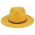 Pikkukuva 5 / 5: Eurooppalainen ja amerikkalainen villainen brittiläinen retro jazz-hattu, joka sopii kaikkiin tilanteisiin, retro-hattu, jossa on suuri lieri ja iso kultainen ketju, musta silinterihattu
