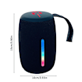 Miniatyrbillede 3 af 5: Udendørs bærbar Bluetooth-højttaler med LED-lys（Gratis størrelse，Sort）