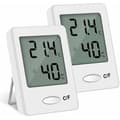 MSBD 2-pack bärbar digital inomhus hygrometer temperatur och luftfuktighet termometer (vit)
