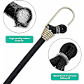 Miniatyrbillede 3 af 5: MSBD 10 stk. elastiske reb med mini bungee kroge Universal Heavy Duty Bungee reb Bungee reb med 2 Heavy Duty krogremme til telt Camping Motorc