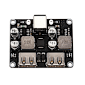 Miniatyrbild 1 av 5: 2-kanals USB QC3.0 QC2.0 DC-DC-omvandlare laddningsmodul 6-32V 9V 12V 24V till snabb snabbladdare Ci（svart）