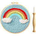 Miniatyrbild 1 av 3: Mattvävningskit, Latch Hook Rug Kit, Handcraft Diy Stickning Ullbroderi Med Stansa, Lätt Att Göra (regnbåge)