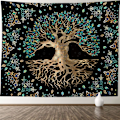 Miniatyrbild 1 av 5: Livsträd Väggdekor Väggbonad - Bohemisk Hippie Önsketräd Väggbonader Psykedelisk Väggmatta Mystisk Estetisk Väggbonad För L